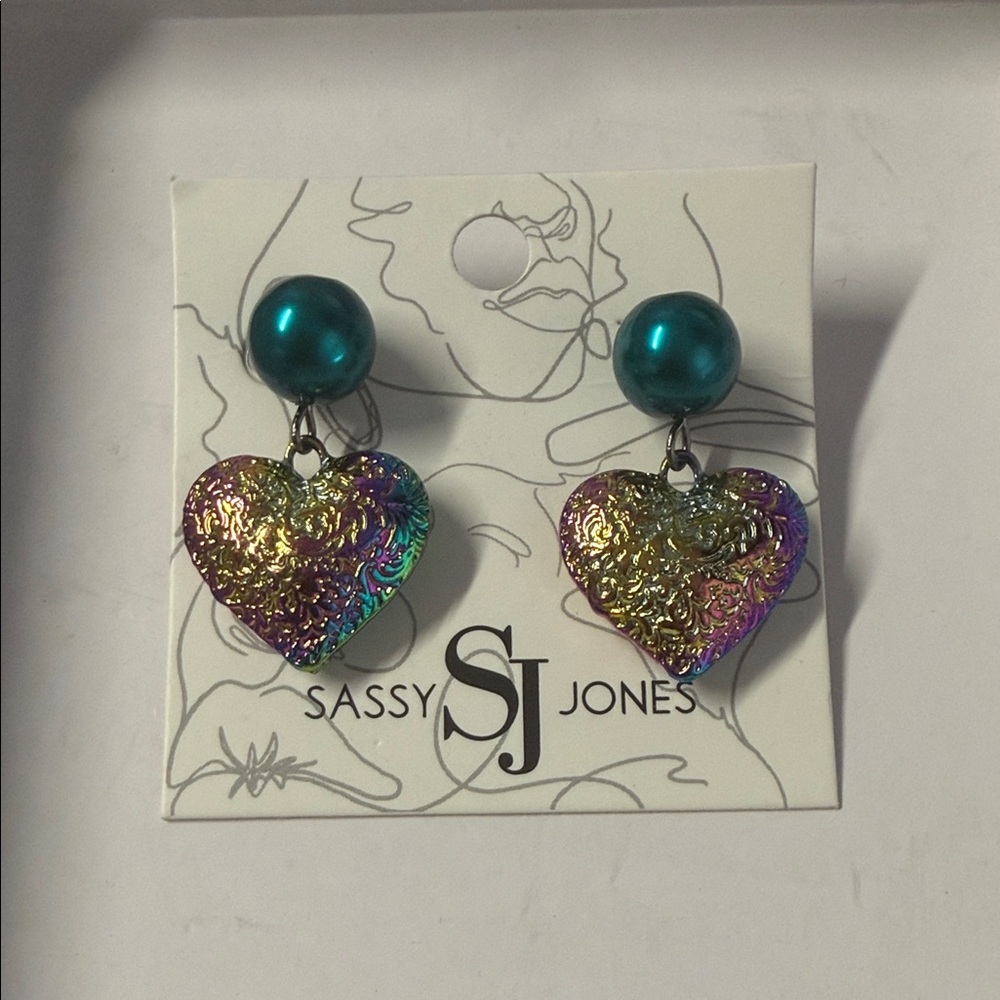 Sassy Jones Amora Pearl Heart Dangles